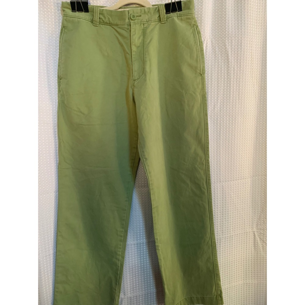 J.Crew Mens Chino Pants 32x32 Lime Green Straight Leg 100% Cotton Twill Casual
